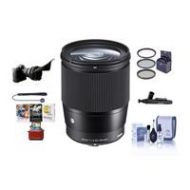 Adorama Sigma 16mm f/1.4 DC DN Cont. Lens for Micro 4/3rd Black W/Free PC Acc Bundle 402963 AM