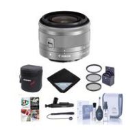 Adorama Canon EF-M 15-45mm f/3.5-6.3 IS STM Lens - Silver with Free Accessory Bundle 0597C002 A