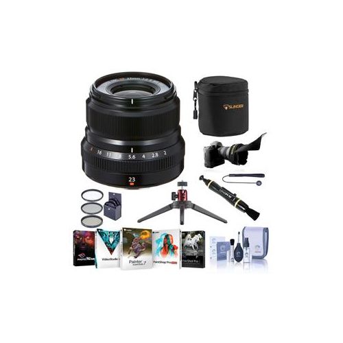  Adorama Fujifilm XF 23mm (35mm) F/2R WR Lens, Black With Premium Accessory Bundle 16523169 B