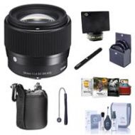 Adorama Sigma 56mm f/1.4 DC DN Contemporary Lens Sony E-mount Cameras W/FREE Pc ACC Kit 351965 A