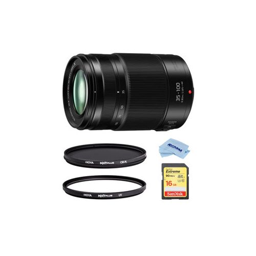  Adorama Panasonic Lumix G X Vario 35-100mm f/2.8 II OIS Lens W/Hoya 58mm UV/CPL Filters H-HSA35100 F