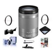 Adorama Canon EF-M 18-150mm f/3.5-6.3 IS STM Lens - Silver with Premium Accessory Bundle 1376C002 B