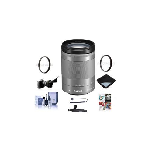  Adorama Canon EF-M 18-150mm f/3.5-6.3 IS STM Lens - Silver with Premium Accessory Bundle 1376C002 B