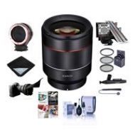 Adorama Rokinon Auto Focus 50mm f/1.4-16 FE Lens for Sony E-Mount W/Premium Acc Bundle IO50AF-E B