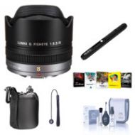 Adorama Panasonic Lumix G Fisheye 8mm f/3.5 Lens for Micro 4/3 W/ Free Accessory Bundle H-F008 A