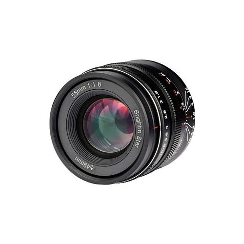  Adorama Brightin Star 55mm F1.8 Full Frame Large Aperture Focus Lens for Canon RF, Black BS5518RFBLK