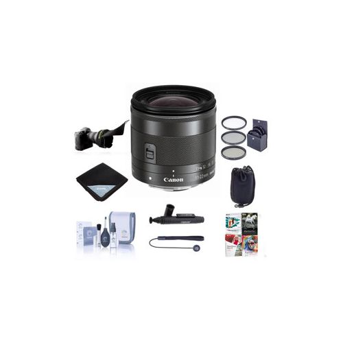  Adorama Canon EF-M 11-22mm f/4-5.6 IS STM Lens with Premium Accessory Bundle 7568B002 B