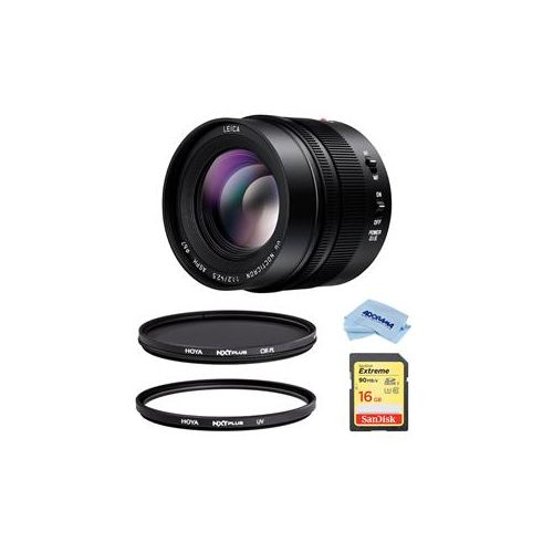  Adorama Panasonic Lumix G Leica DG Nocticron 42.5mm f/1.2 Asph, POWER OIS Lens W/Filters H-NS043 F