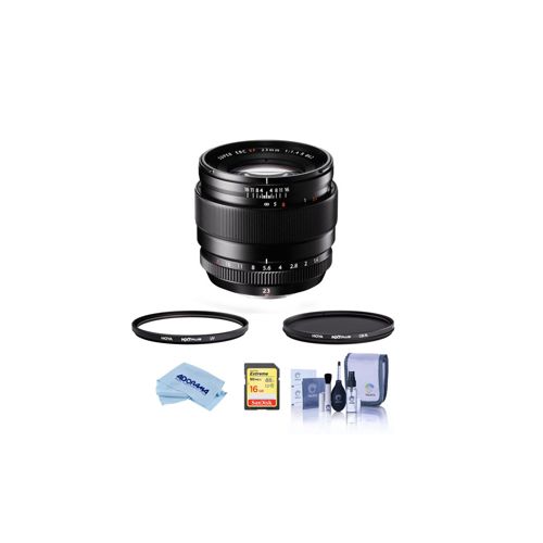  Adorama Fujifilm XF 23mm (35mm) F/1.4R Lens W/Hoya 62mm HMC UV / CPL Filter /16 GB Card 16405575 F