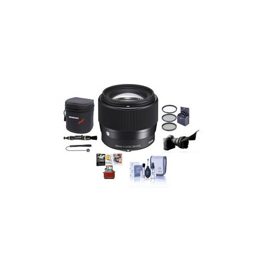  Adorama Sigma 56mm f/1.4 DC DN Contemporary Lens Sony E-mount Cameras W/FREE Mac ACC Kit 351965 AM