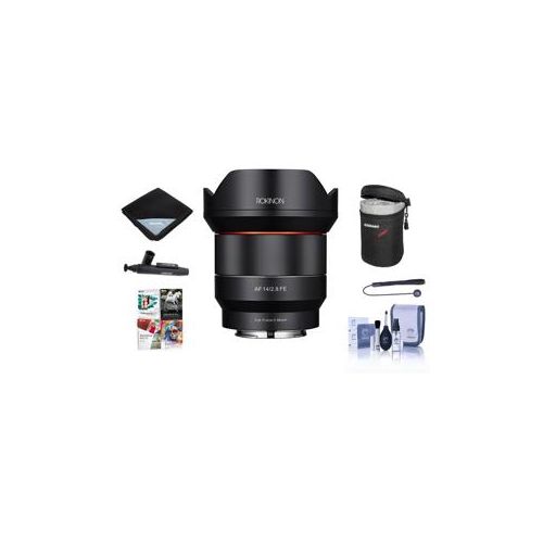  Adorama Rokinon 14mm F2.8 AF WA Full Frame AF Lens for Sony E Mount W/Free Pc Acc Bundle IO14AF-E A