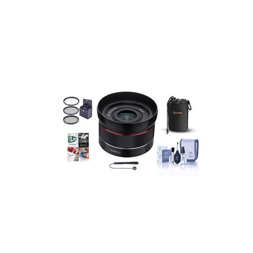  Adorama Rokinon 24mm F2.8 Full Frame Auto Focus Lens for Sony E W/Free Accessory Bundle IO24AF-E A