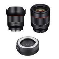 Adorama Rokinon 14mm F2.8 AF WA FF AF Lens /50mm f/1.4-16 FE Lens Sony E W/Lens Station IO14AF-E IO50AF-E L