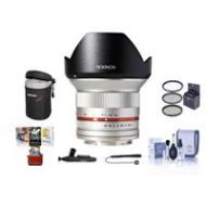 Adorama Rokinon 12mm F/2.0 Ultra WA Lens for FujiX Mount Silver With Free MAC Acc Bundle RK12M-FX-SIL MA