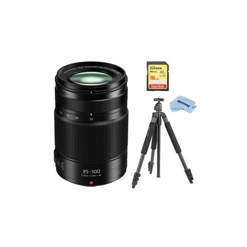  Adorama Panasonic Lumix G X Vario 35-100mm f/2.8 II POWER OIS Lens With Tripod/16GB Card H-HSA35100 T