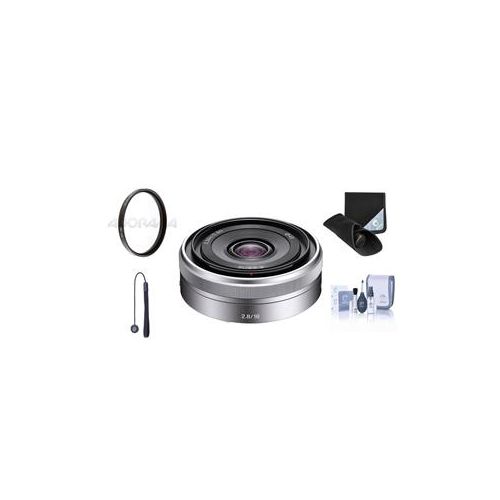  Adorama Sony E 16mm F/2.8 E-mount Camera Lens, Bundle with Accessory Kit SEL16F28 B