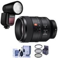 Adorama Sony FE 100mm F2.8 STF GM(G Master) OSS E-Mount Lens W/Zoom Li-on X R2 TTL Flash SEL100F28GM FL