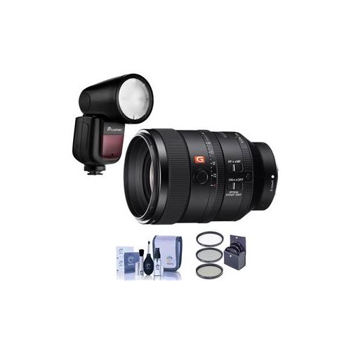  Adorama Sony FE 100mm F2.8 STF GM(G Master) OSS E-Mount Lens W/Zoom Li-on X R2 TTL Flash SEL100F28GM FL