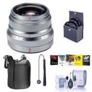 Adorama Fujifilm XF 35mm F/2 R WR Lens, Silver With Free PC Accessory Bundle 16481880 A