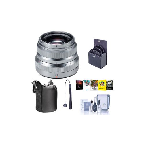  Adorama Fujifilm XF 35mm F/2 R WR Lens, Silver With Free PC Accessory Bundle 16481880 A