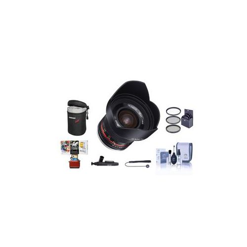  Adorama Rokinon 12mm f/2.0 NCS CS Lens for Fuji Mirrorless Cameras W/Free MAC Acc Bundle RK12M-FX MA