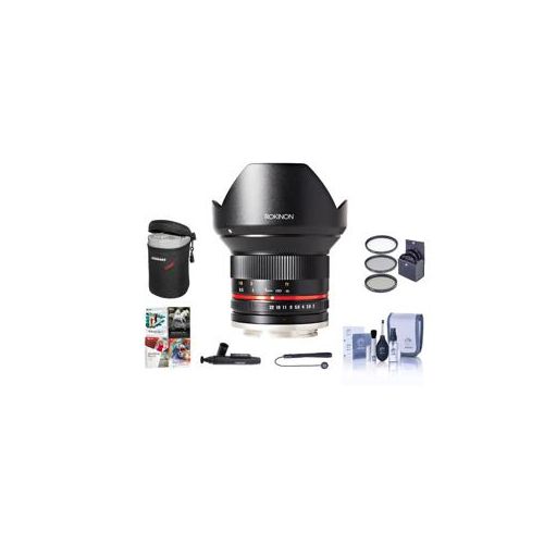  Adorama Rokinon 12mm f/2.0 NCS Lens for Micro Four Thirds Camera W/Free PC Acc Bundle RK12M-MFT A