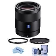 Adorama Sony Sonnar T* FE 55mm F1.8 ZA E-Mount Lens - With Hoya Filter Kit SEL55F18Z F