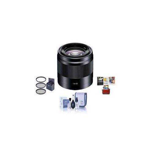  Adorama Sony E 50mm F/1.8 OSS E-Mount Lens, Black - With Free Mac Accessory Bundle SEL50F18/B AM