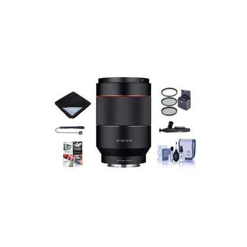  Adorama Rokinon 35mm f/1.4 Auto Focus Lens for Sony E-mount Cameras W/Free Acc Bundle IO3514-E A