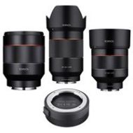 Adorama Rokinon 35mm f/1.4 / 50mm f/1.4 / 85mm f/1.4 Auto Focus Lenses / Lens Station IO3514-E LS