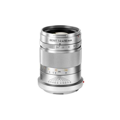  Adorama Kipon IBERIT 90mm f/2.4 for Leica SL / T (Silver) 9024-LCSL-S