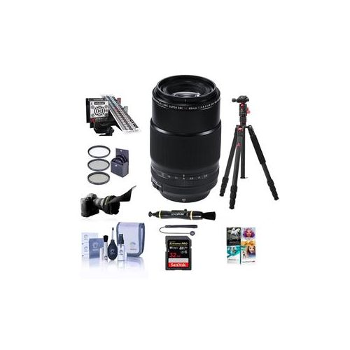  Adorama Fujifilm XF 80mm (122mm) F/2.8 R LM OIS WR Macro Lens Black W/Premium Acc Bundle 16559168 B