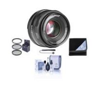 Adorama Meike 35mm f/1.4 Lens for SONY E, Black With Free Accessory Bundle 20900001 A