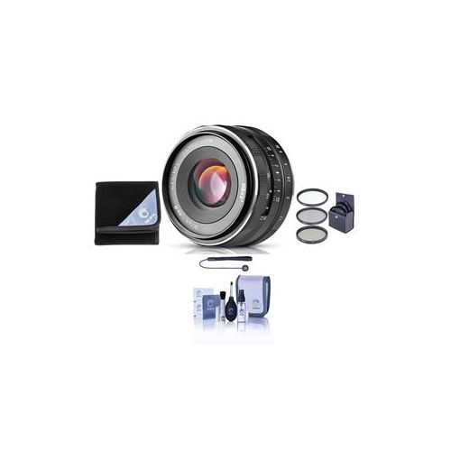  Adorama Meike 35mm f/1.7 Lens for Sony E, Black - With Free Accessory Bundle 19540005 A