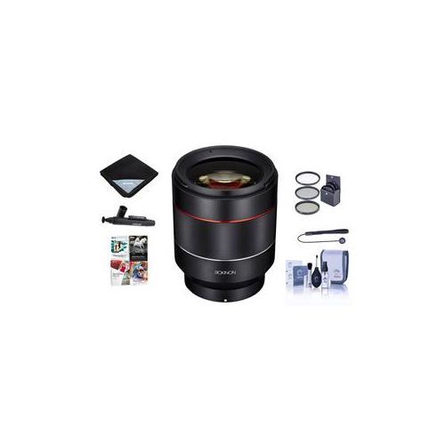  Adorama Rokinon Auto Focus 50mm f/1.4-16 FE Lens for Sony E-Mount W/Free Pc Acc Bundle IO50AF-E A