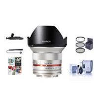 Adorama Rokinon 12mm F/2.0 Ultra WA Lens for Sony E Mount Silver W/Free PC Acc Bundle RK12M-E-SIL A