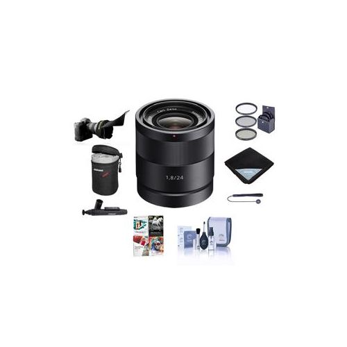  Adorama Sony Sonnar T* E 24mm F/1.8 E-Mount Camera Lens with Accessory Kit SEL24F18Z NK