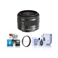 Adorama Canon EF-M 15-45mm f/3.5-6.3 IS STM Lens - Black with Free Accessory Bundle 0572C002 A