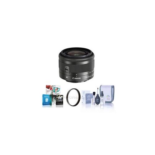  Adorama Canon EF-M 15-45mm f/3.5-6.3 IS STM Lens - Black with Free Accessory Bundle 0572C002 A