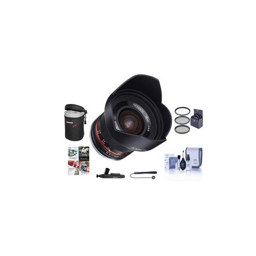  Adorama Rokinon 12mm f/2.0 NCS CS Lens for Sony Mirrorless Cameras W/Free PC Acc Bundle RK12M-E A