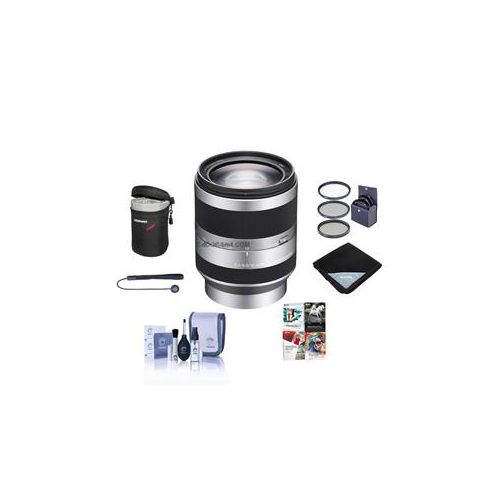  Adorama Sony 18-200mm f/3.5-6.3 OSS E-Mount Lens Silver w/Free PC ACC Bundle SEL18200 NK