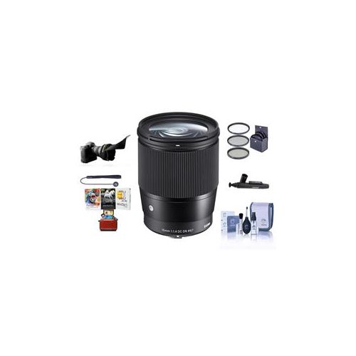  Adorama Sigma 16mm f/1.4 DC DN Cont. Lens for Sony E-mount Black W/Free Mac Acc Bundle 402965 A M