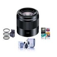 Adorama Sony 50mm F/1.8 OSS E-Mount Camera Lens, Black with 49mm Filter Kit (UV/CPL/ND2) SEL50F18/B NK