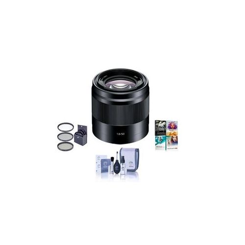  Adorama Sony 50mm F/1.8 OSS E-Mount Camera Lens, Black with 49mm Filter Kit (UV/CPL/ND2) SEL50F18/B NK