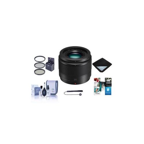  Adorama Panasonic 25mm f/1.7 Lumix G Aspherical Lens for Micro 4/3 System - with Bundle H-H025K NK