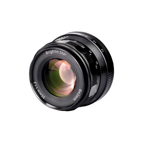  Adorama Brightin Star 35mm F1.2 APS-C Aperture Prime Lens for Sony E Cameras, Black BS3512EBLK