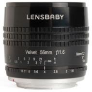 Adorama Lensbaby Velvet 56, 56mm f/1.6 Macro Lens for Nikon F - Black Finish LBV56BN