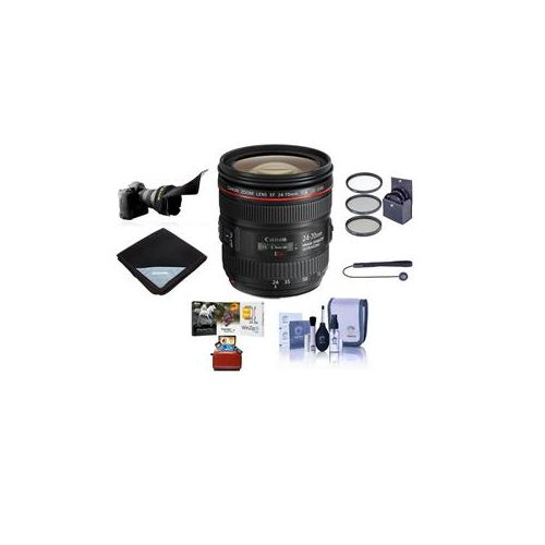  Adorama Canon EF 24-70mm f/4L IS USM Lens with Free Basic Accessory Bundle (Mac) 6313B002 AM