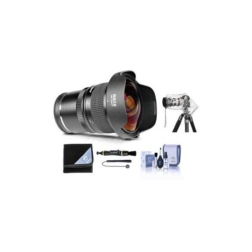  Adorama Meike 8mm f/3.5 Fisheye Lens for Nikon F, Black With Free Accessory Kit 19840010 A