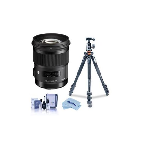  Adorama Sigma 50mm f/1.4 DG HSM ART Lens for Canon EOS Cameras - With Alta Pro Tripod 311101 T